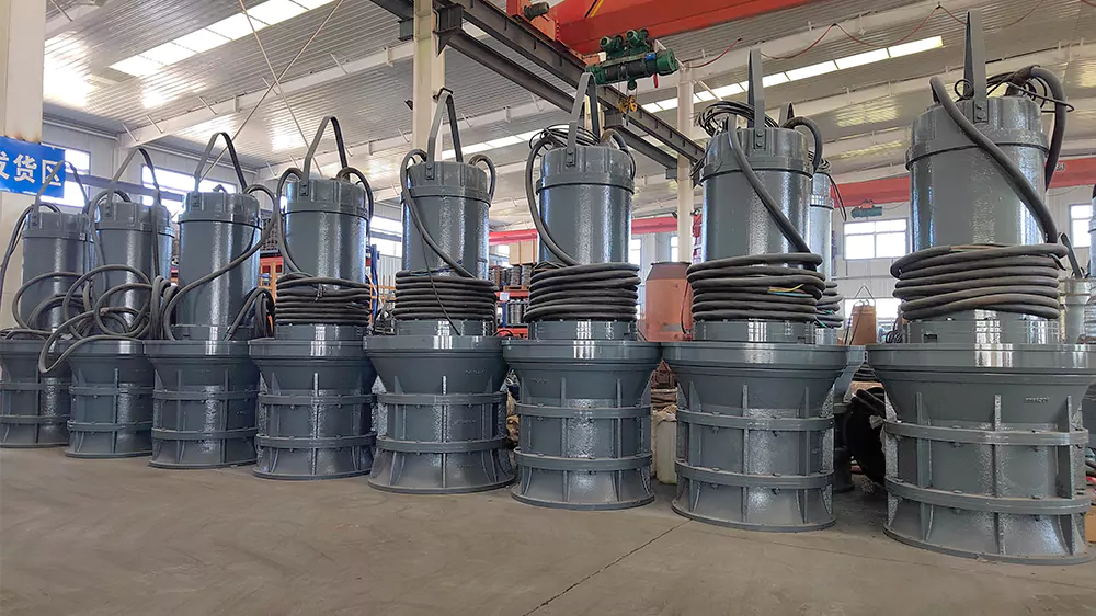 Submersible axial flow pumps can be customized with various installation options